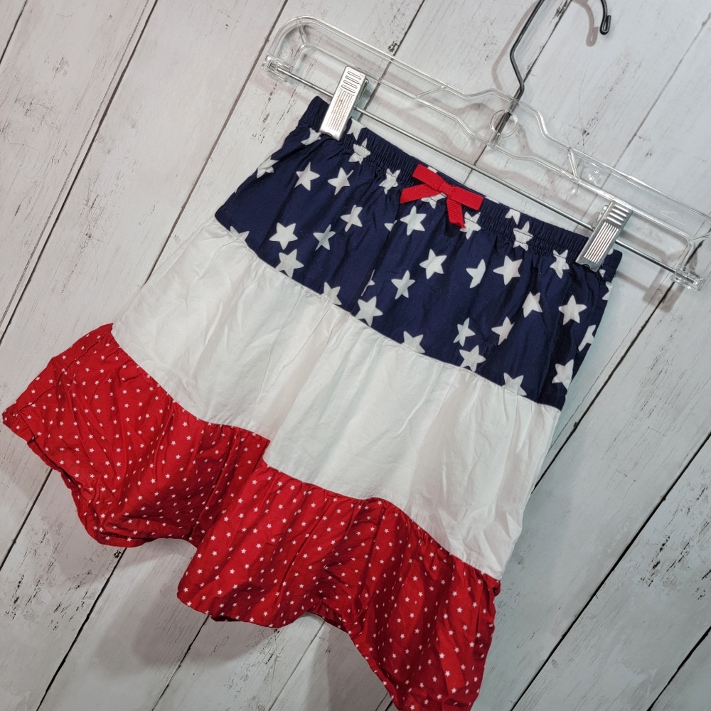 Gymboree Girl's Size 4 Patriotic Red White and Blue Tiered Skirt Lined Cotton. - Picture 2 of 5